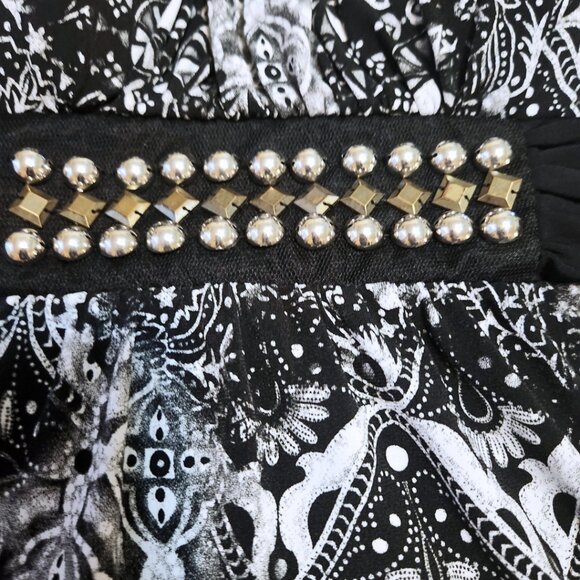 Speechless Black & White Babydoll Top | Y2K Style | Size L (Fits M) - Picture 12 of 15